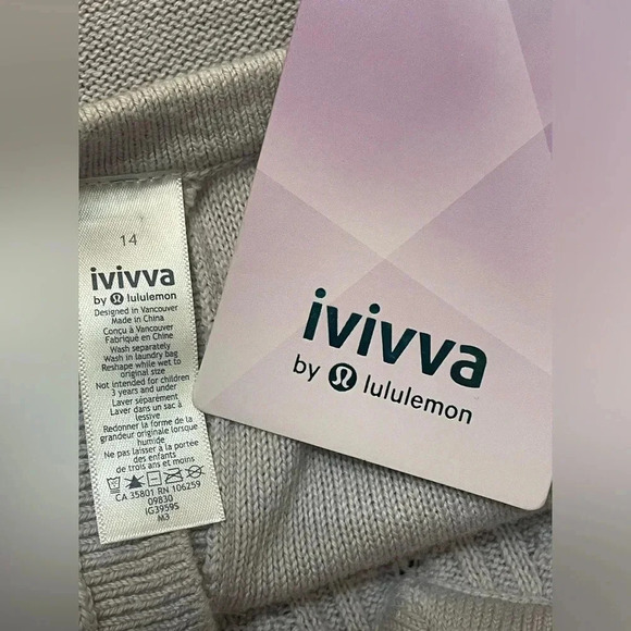 Lululemon kids (ivivva brand) Light lavender sweater NWT Size 14 - Picture 5 of 8